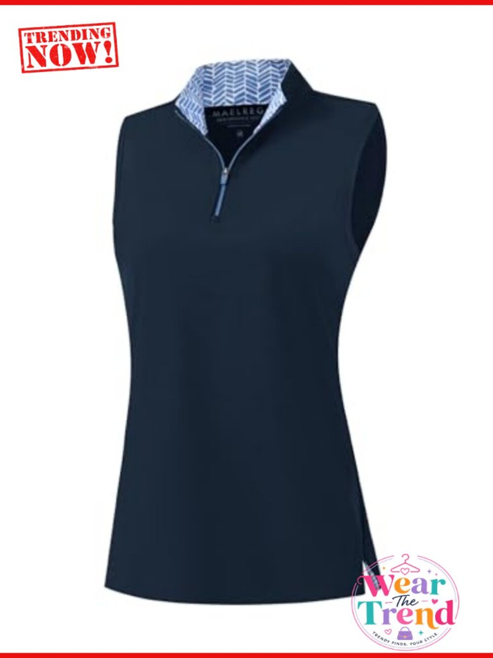 Womens Sleeveless Golf Polo Shirt Quarter Zip Quick Dry Athletic Tank Top